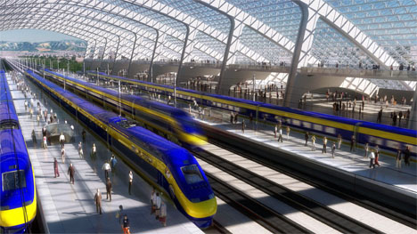 An artist conception of a California High Speed Rail station (Credit: California High Speed Rail Authority)