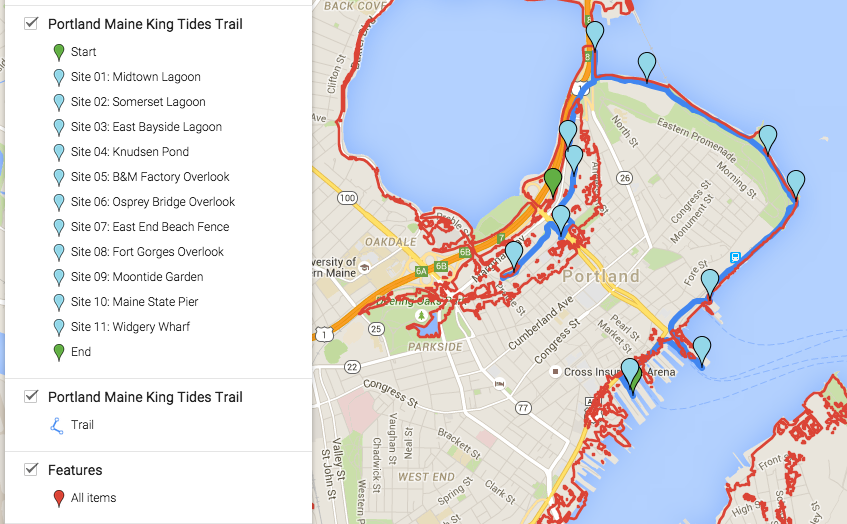 Click on the image to view an interactive Google map of the King Tides Trail.